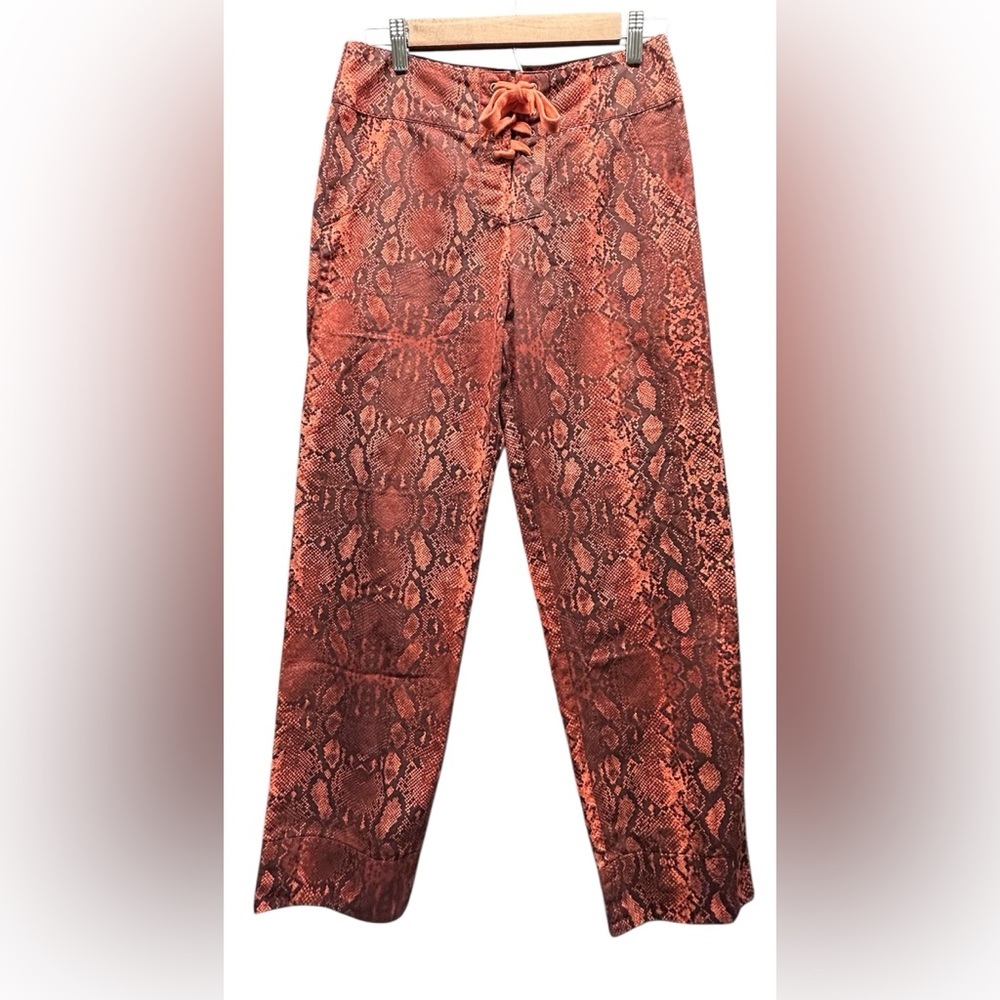 Acacia 100% Cotton Denim Pants Python Snake Design Size Small
